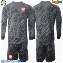 Maglie da calcio Polonia Portiere Seconda Maglia Bambino Europei 2024 Manica Lunga (+ Pantaloni corti)